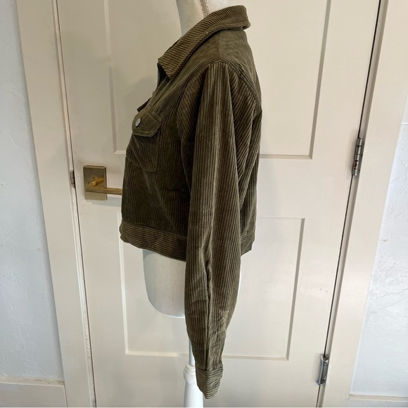 Lost + Wander Olive Corduroy Cropped Jacket Medium - Picture 4 of 12